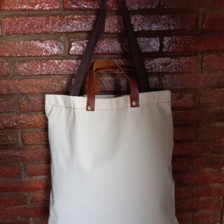 bolsa de tela con cuero, bolsa de tela para mujer