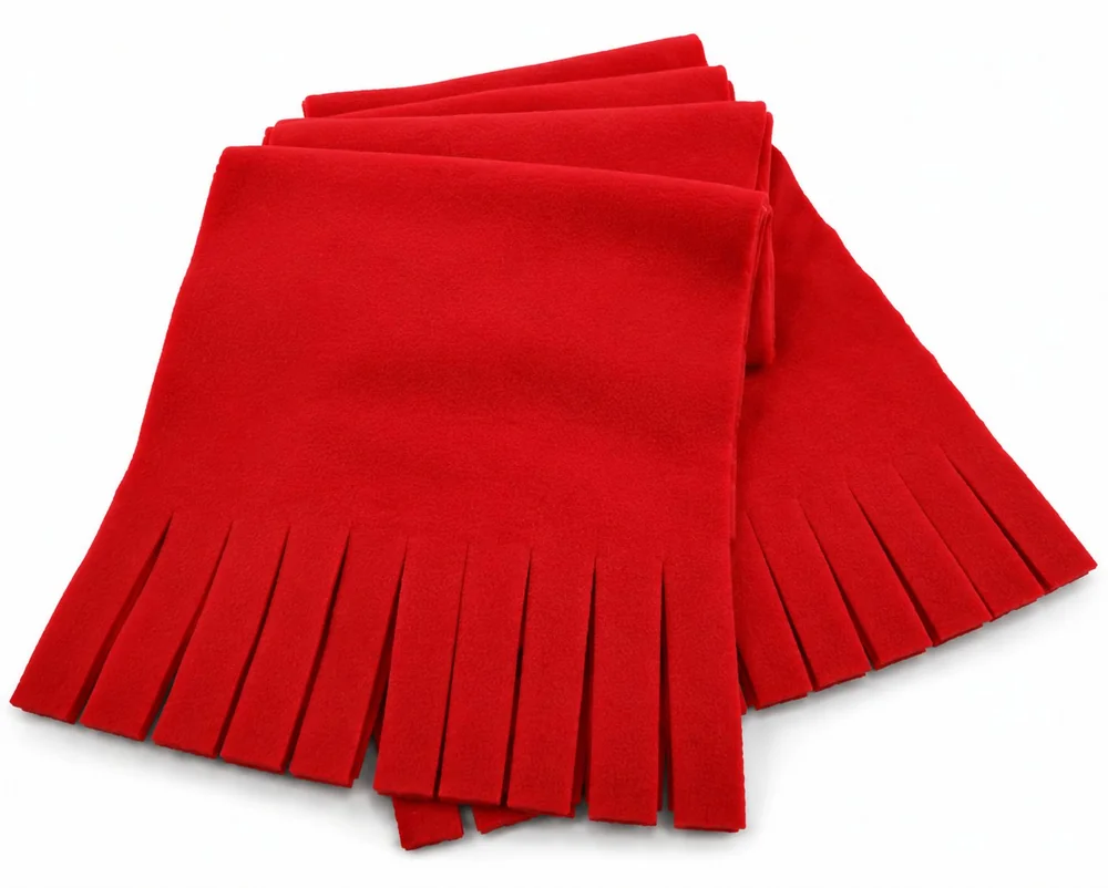 Bufanda polar con flecos roja