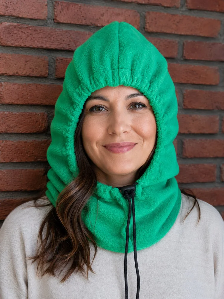gorro polar con capucha por mayor verde vxm