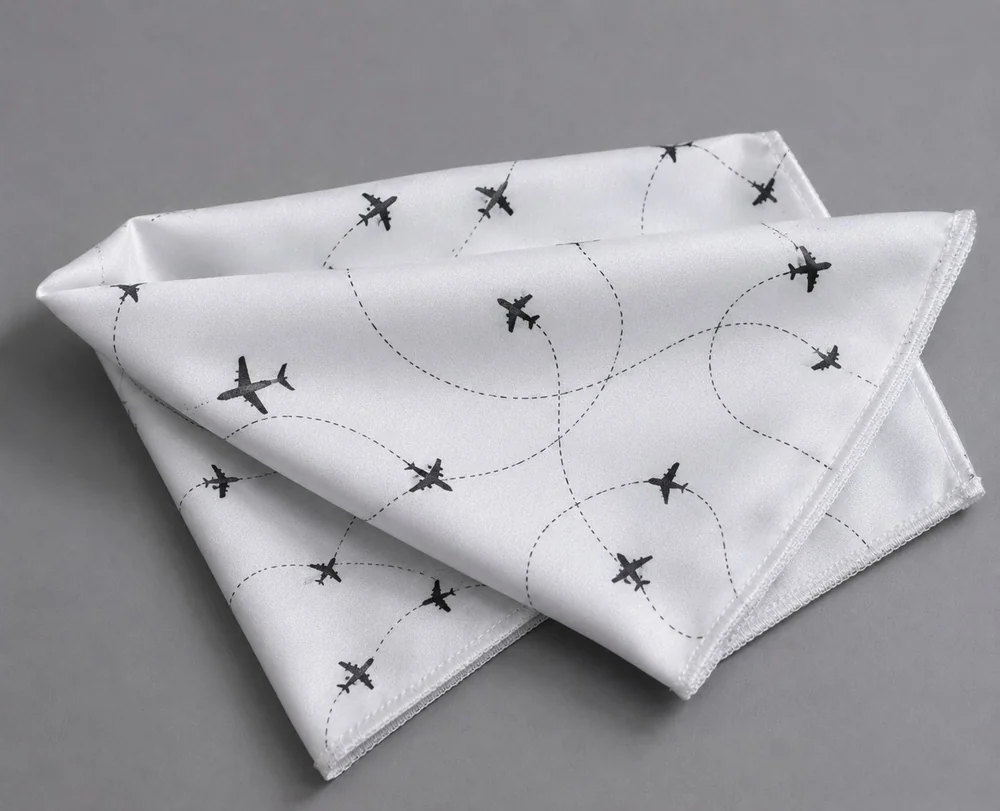 Pañuelo cuadrado estampado con diseño de aviones - VXM