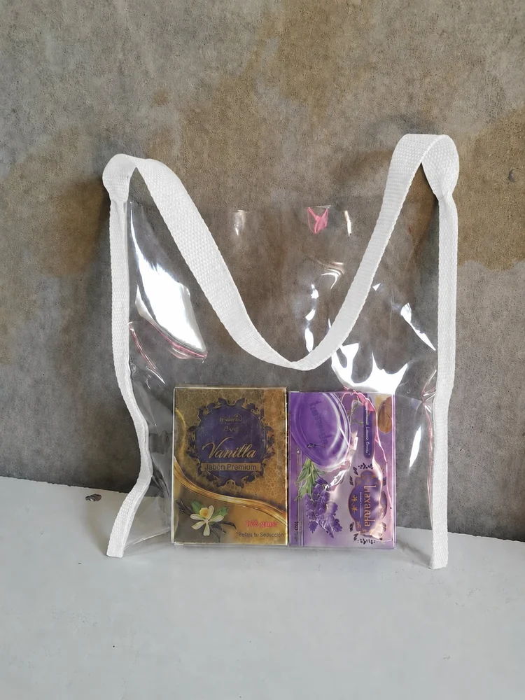 bolso transparente bandolera blanco personalizado por mayor VXM