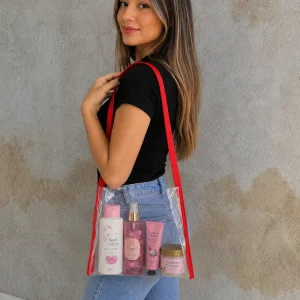 totebag transparente tipo bandolera para colgar del hombro