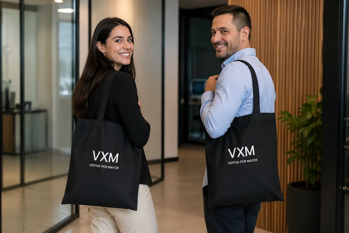 Bolsas corporativas personalizadas VXM tote bag con logo para empresas