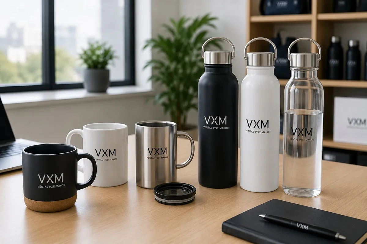 Botellas personalizadas VXM de acero y plástico con logo para empresas
