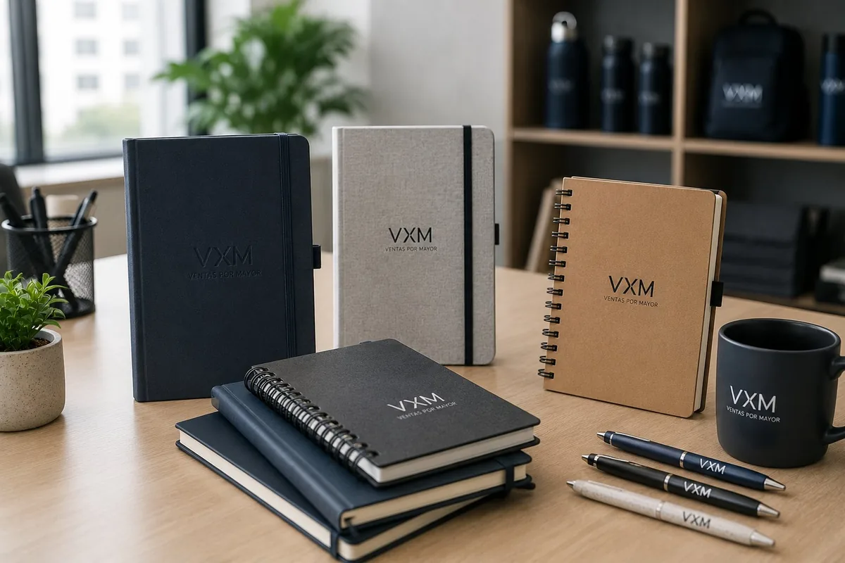 Cuadernos personalizados VXM con logo, tapa dura y espiral para empresas