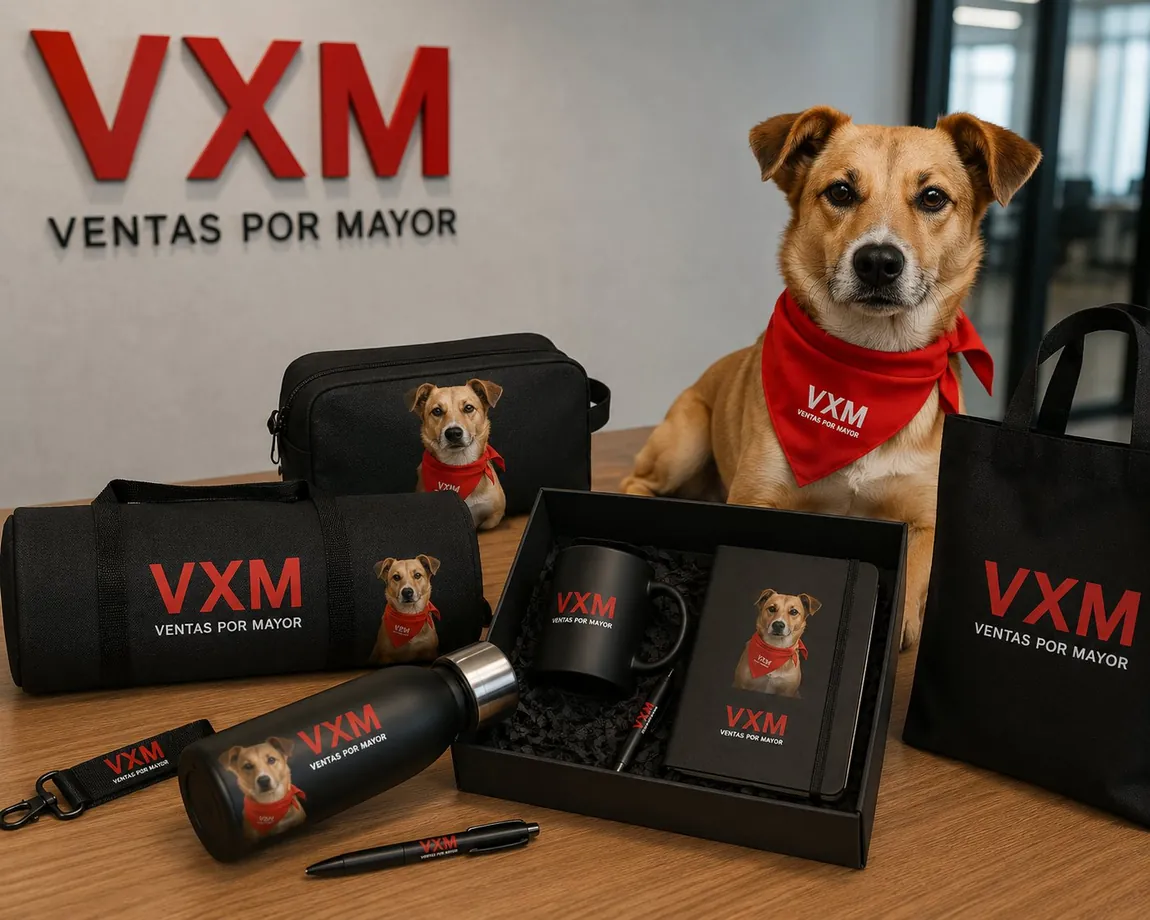 Regalos corporativos personalizados VXM con logo para empresas