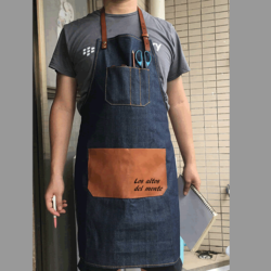 pechera de mezclilla resistente con aplicaciones en cuero,sorprende con este diseño ,puedes agregar logo bordado o estampado. delantal,venta delantal