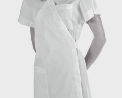 Delantal cruzado blanco Disponible en tela poliester y tnt Delantal blanco Cruzado