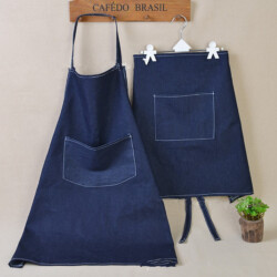 Mandiles disponible en negro y azul,tela mezclilla